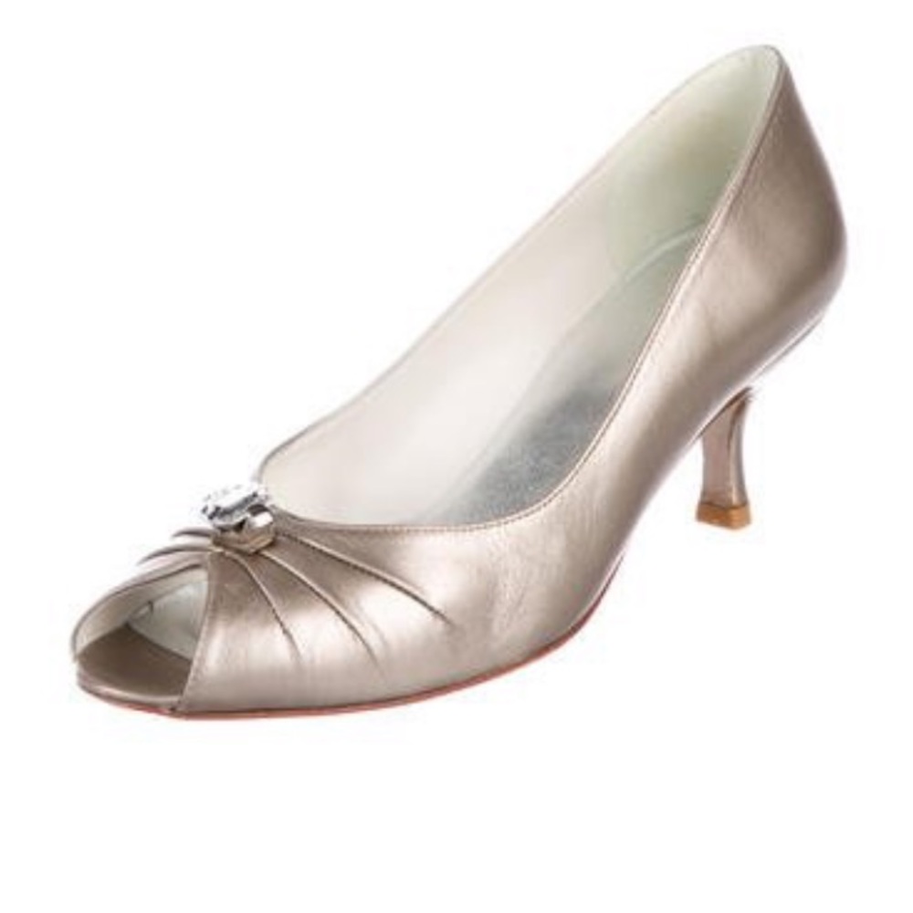 Stuart Weitzman Peep Toe Kitten Heals